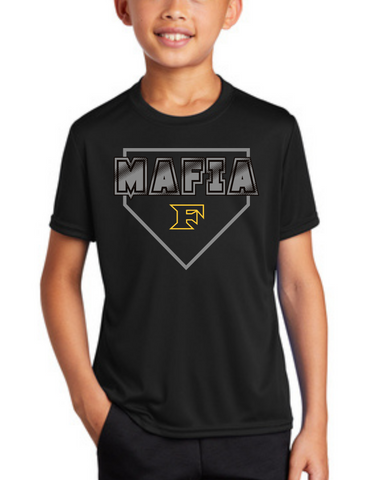 Five Star Mafia Baseball Youth Performance Tee Mafia Charcoal Print