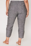 Curvy Linen Elastic Waist With Tulip Hem Pant