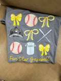Baseball Team Prints with Bows and Baseball Icons--- Custom to your team