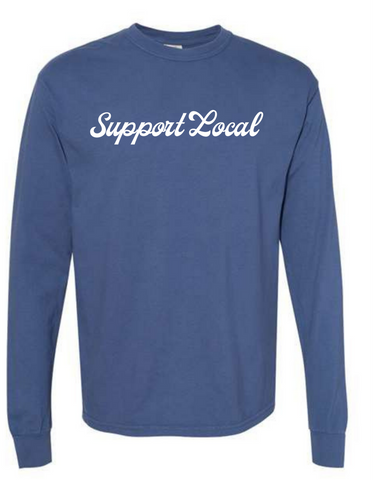 Support Local- Comfort Color Long Sleeved Tee