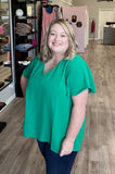 Curvy Camilla Top- Kelly Green