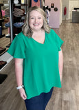 Curvy Camilla Top- Kelly Green