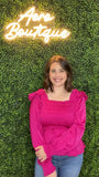 Michelle Satin Smocked Tops