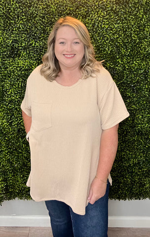 Curvy Andre Top- Taupe