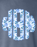 Monogram Printed Sweatshirt-Blue Jean with Blue Mono