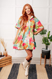 drop ship    Mother Nature's Recipes Collared Dress in Green