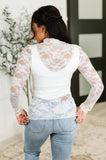 Sheer Intentions Lace Layering Top in Ivory-Drop Ship