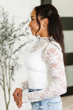 Sheer Intentions Lace Layering Top in Ivory-Drop Ship