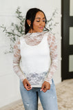 Sheer Intentions Lace Layering Top in Ivory-Drop Ship
