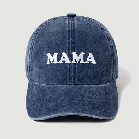 Mama Embroidered Hat-Blue