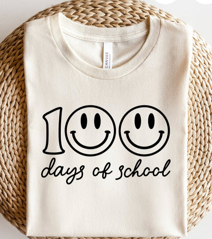 100 days of School tee- YOUTH AND ADULT SIZES