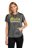 Five Star Baseball Printed New Era ® Ladies Performance Terry Short Sleeve Hoodie-