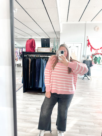 Winnie Sweater-Pink Stripe