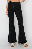 Black HIGH RISE BUTTON FLY FLARE JEANS