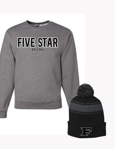 Five Star ***BLACK FRIDAY*** Sweatshirt AND Beanie  BUNDLE - Adult and Youth Sizes (Copy)