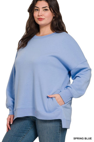 Curvy Kenna Sweatshirt- Blue