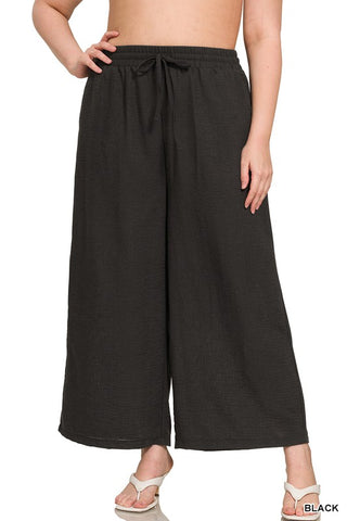 Curvy Charlotte Crepe Pants-Black