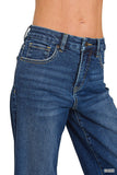 Cropped Wide Leg Denim Pants