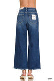 Cropped Wide Leg Denim Pants
