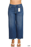 Curvy Cropped Wide Leg Denim Pants