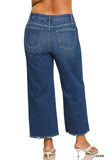 Curvy Cropped Wide Leg Denim Pants