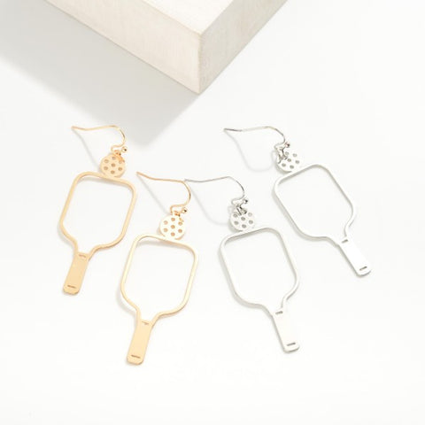 Gold Pickleball Earrings