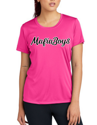 Five Star Mafia Baseball Ladies Performance Tee- Mafiaboys-Pink
