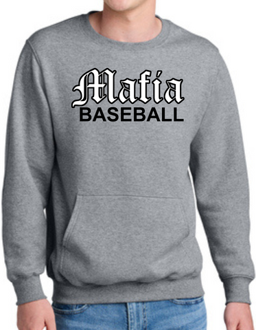 Five Star Adult  Baseball Core Fleece Crewneck Pocket Sweatshirt- Mafia Baseball