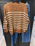 Winnie Striped Sweater-Camel