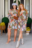 Drop-ship Generally Speaking V-Neck Dress in Olive Floral