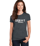 CounTy Football  Gildan Ladies Cotton Tee- Adult