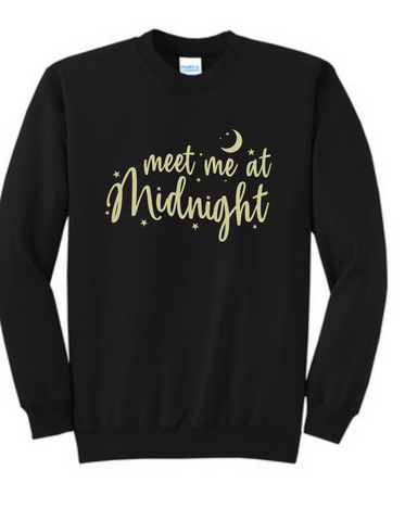 Black  Meet me at Midnight Swiftie Printed Tee/Sweatshirt