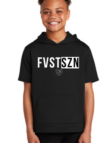 Five Star Baseball Youth and adult Sport-Tek ® Sport-Wick ® Fleece Short Sleeve Hooded Pullover FVST SZN