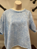 Sammy Acid Wash Top-Sky Blue