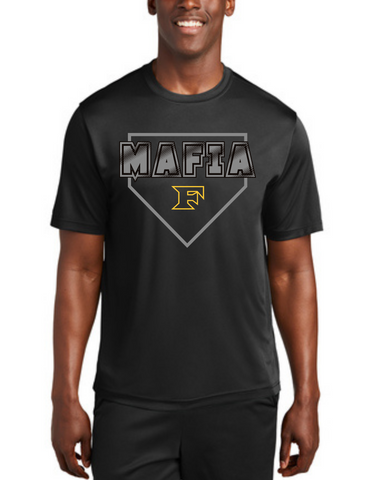 Five Star Mafia Baseball Adult Performance Tee Mafia Charcoal Print