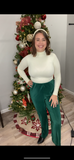 Mistletoe Green Satin Pants