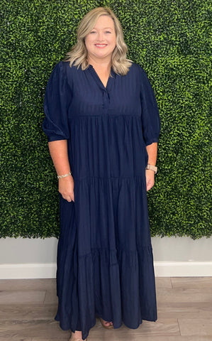 Curvy Kristen Maxi- Navy