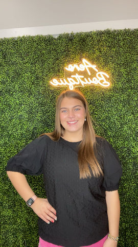 Black Mix Texture Top