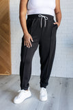 Center Seam Scuba Joggers in Black