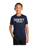 CounTy Football  Performance Port and Company Tee- Adult and Youth  (3 Color options available)