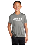 CounTy Football  Performance Port and Company Tee- Adult and Youth  (3 Color options available)