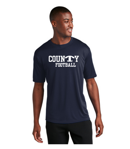CounTy Football  Performance Port and Company Tee- Adult and Youth  (3 Color options available)