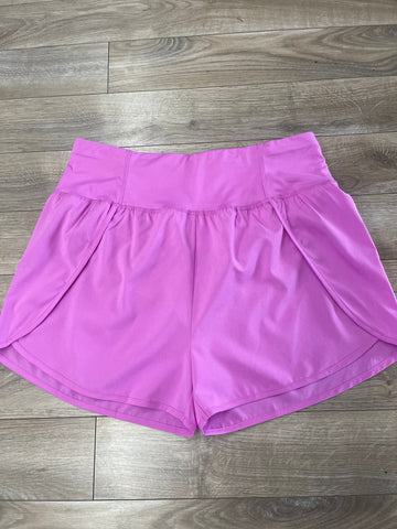 Curvy Girl on the Move Shorts- Bright Mauve