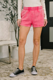Daily Routine  Mineral Wash Shorts in Fuchsia