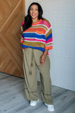DROP-SHIP Deep Thoughts Striped Loose Knit Top