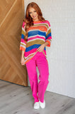 DROP-SHIP Deep Thoughts Striped Loose Knit Top