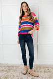 DROP-SHIP Deep Thoughts Striped Loose Knit Top