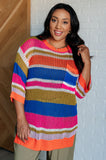 DROP-SHIP Deep Thoughts Striped Loose Knit Top