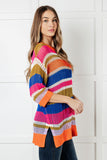 DROP-SHIP Deep Thoughts Striped Loose Knit Top