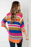 DROP-SHIP Deep Thoughts Striped Loose Knit Top